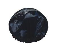 Bonnet de douche élégant, réutilisable, motif crâne, rock, roll, squelette, os, pour femme, grand bonnet de douche pour tresses, cheveux longs