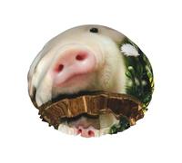 Bonnet de douche en forme de cochon de viol pour femme, élastique et réutilisable, double couche imperméable, bonnet de douche pour le bain