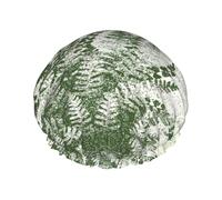 Bonnet de douche en forme de feuille de fougère pour femme, élastique et réutilisable, double couche imperméable, bonnet de douche pour le bain