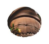 Bonnet de douche en forme de fleur bleu sarcelle sur planche de bois avec une double couche de, maintient bien vos cheveux, que ce soit pendant la douche ou le bain.