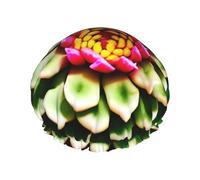 Bonnet de douche en forme de fleur de cactus avec une double couche, maintient bien vos cheveux, que ce soit pendant la douche ou le bain.