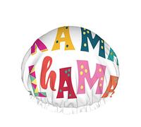 Bonnet de douche en forme de lama, lettrage coloré en forme de lama mignon No Drama Llama Bonnets de bain double couche imperméables parfaits pour toutes les longueurs et épaisseurs de cheveux