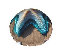 Bonnet de douche en forme d'étoile de mer sur la plage avec une double couche, maintient bien vos cheveux, que ce soit pendant la douche ou le bain.