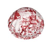 Bonnet de douche en forme d'ours et de cerf pour la douche à l'eau - Non mouillant - Double couche réutilisable - Bonnet de douche pour cheveux longs