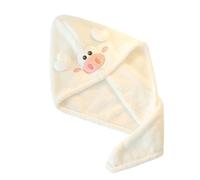 Bonnet de douche en microfibre corail, 2 pièces, mignon dessin animé petit cochon, bonnet magique for cheveux secs, serviette absorbante à séchage rapide(Color1)