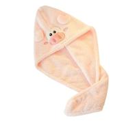 Bonnet de douche en microfibre corail, 2 pièces, mignon dessin animé petit cochon, bonnet magique for cheveux secs, serviette absorbante à séchage rapide(Color2)
