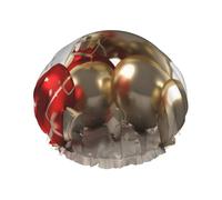 Bonnet de douche en tissu double couche réutilisable avec boules de Noël et clochette pour femmes et hommes