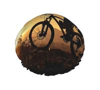Bonnet de douche en vélo de montagne pour femme réutilisable et imperméable avec sangle élastique - Bonnet de bain double couche épais pour spa, salon, voyage