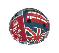 Bonnet de douche essentiel pour femme, grande bande élastique lavable avec imprimé symboles de l'Angleterre