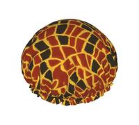 Bonnet de douche et bonnet de bain à motif vase, double protection et élastique, bonnet imperméable réutilisable avec doublure en Peva