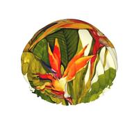 Bonnet de douche et bonnet de cuisine double couche imperméable Tropical Bird of Paradise multi-scènes et multi-usages pour adultes, enfants, hommes et femmes.