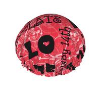 Bonnet de douche et bonnet de cuisine étanche à double couche pour la Saint-Valentin, multi-scènes et polyvalents, convient pour les adultes, les enfants, les hommes et les femmes.