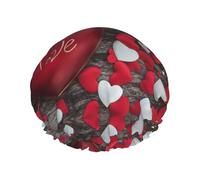 Bonnet de douche et bonnet de cuisine étanche à double couche pour la Saint-Valentin, multi-scènes et polyvalents, convient pour les adultes, les enfants, les hommes et les femmes.
