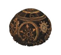Bonnet de douche étanche à double couche Steampunk pour femme, chapeau de bain réutilisable avec bande élastique, garde les cheveux au sec pour la douche et les soins de la peau