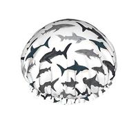 Bonnet de douche étanche nautique Sharks, bonnet de bain élastique pour cheveux, protection de l'environnement, bonnet de bain pour cheveux, double couche imperméable.