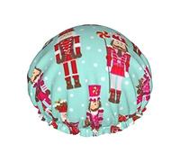 Bonnet de douche étanche soldat Casse-Noisette avec ourlet élastiqué Design réversible pour bonnet de douche Bonnet de couchage pour toutes les longueurs de cheveux