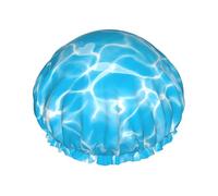 Bonnet de Douche Femme Décors de vagues d'eau pour piscine Bonnet de | Reinigen Shower Cap Schnelltrocknend Duschhauben Leicht für Hotel Kurzes Haar
