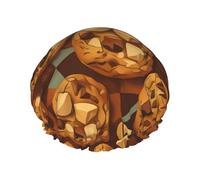 Bonnet de Douche Femme Délicieux cookie aux pépites de chocolat Bonnet de | Badekappe Stilvoll Duschkappe Wiederverwendbar für Kurzes Haar Zuhause