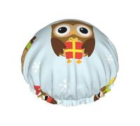 Bonnet de Douche Femme hibou sur le thème de Noël Bonnet de Bain pour | Rutschfest Shower Cap Stilvoll für Hotel Spa