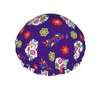 Bonnet de douche fleurs Cool sucre crâne bonnets de bain imperméable bonnet de cheveux Double couche léger bonnets de douche pour femmes hommes enfants adolescents