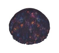 Bonnet de douche Galaxy Tiger réutilisable, imperméable, double couche, élastique, pour toutes les longueurs de cheveux