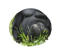 Bonnet de douche Gorilla in the Grass pour homme et femme, réglable, réutilisable, double couche, imperméable, doublure en EVA, bande élastique, pour toutes les longueurs de cheveux