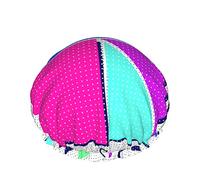 Bonnet de douche grand rétro à pois géométrique des années 80 bonnets de bain bonnet de cheveux portable Grace bonnet de douche étanche réglable pour salle de bain baignoire spa de bain