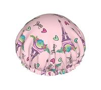 Bonnet de douche grande tour Eiffel amour bonnets de bain bonnet de cheveux portable Grace bonnet de douche étanche réglable pour salle de bain baignoire bain Spa