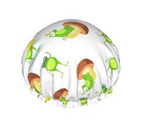 Bonnet de Douche Grenouille Axolotl Bonnets de Douche Réutilisables pour Femmes Cheveux Longs Double Couche Imperméable Chapeau de Douche de Bain Protecteur de Cheveux pour Enfants Filles Femmes 1 Pac
