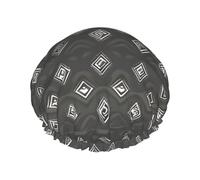 Bonnet de douche gris tribal avec une double couche, maintient bien vos cheveux, que ce soit pendant la douche ou le bain.