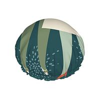 Bonnet de douche Happy New Year, filles drôles avec fleur et conception de citation de bonne année bonnets de bain double couche imperméables parfaits pour toutes les longueurs et épaisseurs de cheveu