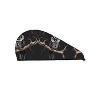 Bonnet de douche hibou tard la nuit : bonne performance d'absorption de l'eau et convient aux fées avec tous les types de cheveux