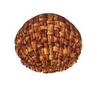 Bonnet de douche humoristique à motif bacon tressé, réutilisable, imperméable, double couche, élastique, pour toutes les longueurs de cheveux