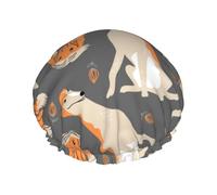 Bonnet de douche imperméable à bande élastique, bonnet de douche réutilisable à double couche pour femmes,Mignon lévrier afghan