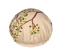Bonnet de douche imperméable à bande élastique, bonnet de douche réutilisable à double couche pour femmes,Raton laveur sur un arbre, résumé