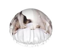 Bonnet de douche imperméable à bande élastique, bonnet de douche réutilisable à double couche pour femmes,Chiens Husky imprimés