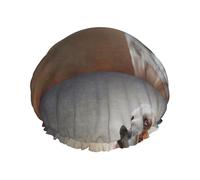 Bonnet de douche imperméable à bande élastique, bonnet de douche réutilisable à double couche pour femmes,Chien Basset Hound