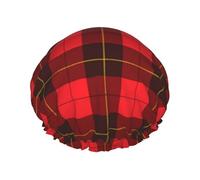 Bonnet de douche imperméable à bande élastique, bonnet de douche réutilisable à double couche pour femmes,Objets écossais en tartan Wallace