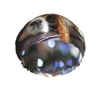 Bonnet de douche imperméable à bande élastique, bonnet de douche réutilisable à double couche pour femmes,Cavalier King Charles Spaniel Petit Épagneul