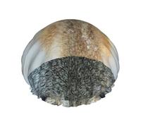 Bonnet de douche imperméable à bande élastique, bonnet de douche réutilisable à double couche pour femmes,Imprimé loup aux yeux bleus