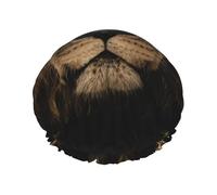 Bonnet de douche imperméable à bande élastique, bonnet de douche réutilisable à double couche pour femmes,Gros plan sur la crinière d'un lion d'Afrique, un félin sauvage