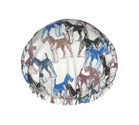 Bonnet de douche imperméable à bande élastique, bonnet de douche réutilisable à double couche pour femmes,Pochoir Airedale Terriers