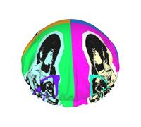 Bonnet de douche imperméable à bande élastique, bonnet de douche réutilisable à double couche pour femmes,Pop Art Bouledogue Français