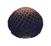 Bonnet de douche imperméable à bande élastique, bonnet de douche réutilisable à double couche pour femmes,Géométrie sacrée
