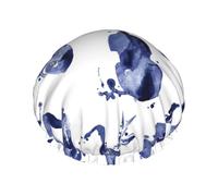 Bonnet de douche imperméable à bande élastique, bonnet de douche réutilisable à double couche pour femmes,Blues Saxophone Piano Violoncelle Basse