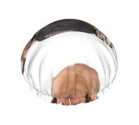 Bonnet de douche imperméable à bande élastique, bonnet de douche réutilisable à double couche pour femmes,Chien Boxer