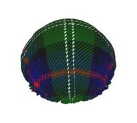 Bonnet de douche imperméable à bande élastique, bonnet de douche réutilisable à double couche pour femmes,Plaid écossais du clan Sutherland