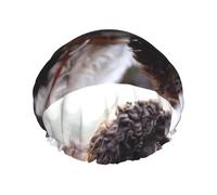 Bonnet de douche imperméable à bande élastique, bonnet de douche réutilisable à double couche pour femmes,Cocker Spaniel anglais, chiens bouclés blancs brunâtres