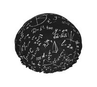 Bonnet de douche imperméable à bande élastique, bonnet de douche réutilisable à double couche pour femmes,Une équation de formule mathématique