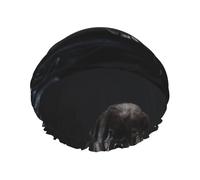 Bonnet de douche imperméable à bande élastique, bonnet de douche réutilisable à double couche pour femmes,Chiot Cane Corso Pets Chiot Cane Corso noir